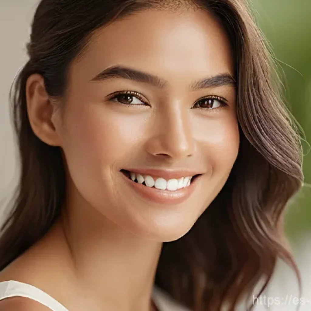 천연비누 브랜드 - **A radiant woman's glowing skin, softly lit, showcasing natural beauty.**
    Detailed prompt: "A c...