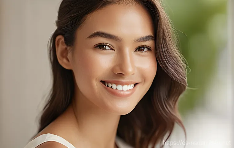 천연비누 브랜드 - **A radiant woman's glowing skin, softly lit, showcasing natural beauty.**
    Detailed prompt: "A c...