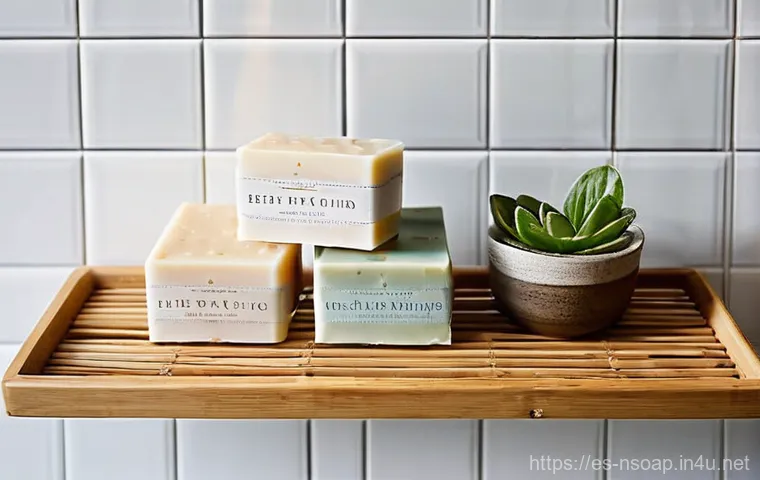 천연비누 주의사항 - **Prompt:** A triptych (three-panel image) showcasing diverse individuals experiencing the benefits ...